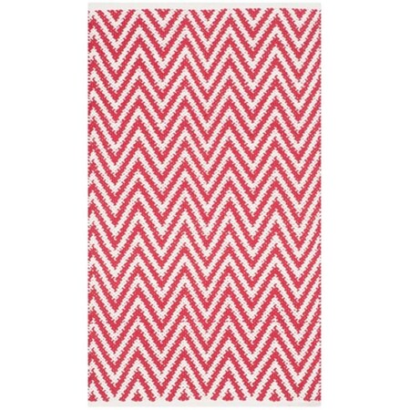 Safavieh Montauk Hand Woven Rectangle Rug- Red - Ivory- 4 x 6 ft. MTK812K-4